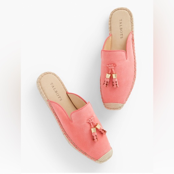 TALBOTS LIZZY SUEDE‎ ESPADRILLE MULES SIZE 8 - Picture 1 of 10